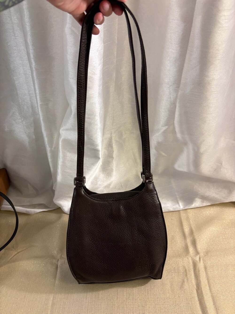 Sonoma Brown Pebbled Leather Small Shoulder Bag Crossbody Purse